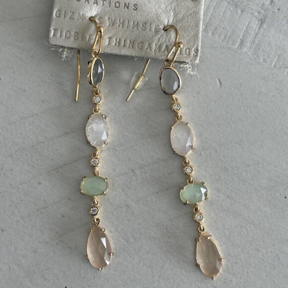 Anthropologie Jewelry - ANTHROPOLOGIE STONE DROP EARRINGS RHINESTONES NWT